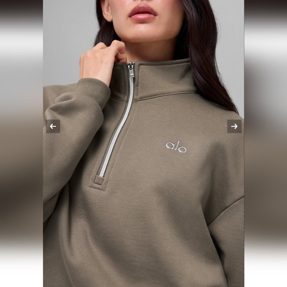 ALO Yoga🤎 NEW COLOR DROP Light Cocoa 1/4 Zip Pullover. Not Released Yet - Picture 3 of 6